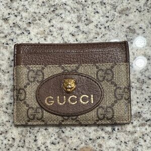 Gucci Brown and Cream Card Holder